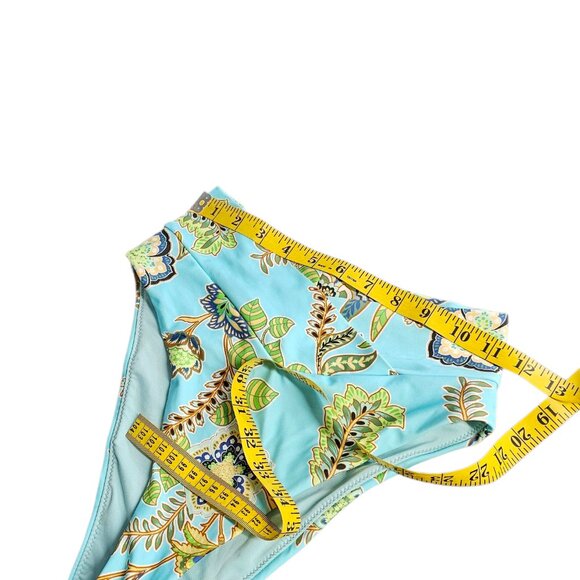 Aerie Crossover Waist High Cut Cheeky Bikini Bottoms, Tropical, Resort, Size S - Picture 4 of 5